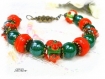 bracelet perles artisanales lampwork noel br596