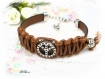 Bracelet cuir veritable marron shamballa br628