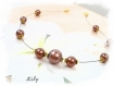 Collier mariage/ceremonie ras de cou en perles de verre nacrées *lily 