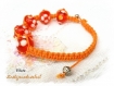 Bracelet shamballa tréssé rouge orange br525