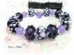 Bracelet violet perles de verre artisanales lampwork* fyonna br517* 