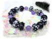 Bracelet violet perles de verre artisanales lampwork* fyonna br517* 