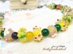 Collier creation perles de verre artisanales lampwork jaune jenny co454 