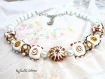 Collier d'art blanc perles de verre artisanales lampwork** rafaella co4* 