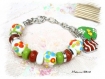 Bracelet artisanal perles de verre floriane br481