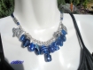 Collier perles de verre bleu caro 