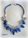 Collier perles de verre bleu caro 
