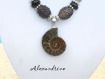 Collier veritable ammonite et facettes de boheme alexandrine 