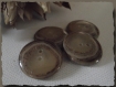 5 boutons beige marron fantaisie 22 mm 2,2 cm 2 trous button sewing 