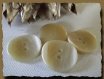 6 boutons beige ivoire * 21 mm * 2 trous 2,1 cm brown button 