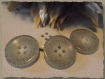 5 boutons gris moucheté * 18 mm * 4 trous * 1,8 cm button mercerie 