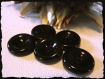 6 boutons noir brillant * 18 mm * 4 trous * 1,8 cm button mercerie 