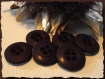6 boutons marron foncé 20 mm 2 cm 4 trous neuf button sewing brown costume veste 