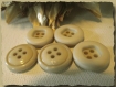 6 boutons beige uni * 18 mm * 4 trous * 1,8 cm button mercerie 