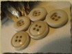 6 boutons beige uni * 18 mm * 4 trous * 1,8 cm button mercerie 