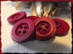 6 boutons rouge grenat acajou * 18 mm * 4 trous * 1,8 cm button mercerie 