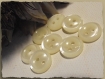 Lot 8 boutons nacré blanc cassé * 14 mm 2 trous 1,4 cm button mercerie 