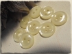 Lot 8 boutons nacré blanc cassé * 14 mm 2 trous 1,4 cm button mercerie 