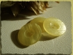 3 boutons jaune translucide 23 mm * 2 trous * cuvette centale 2,3 cm button 