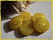 Lot 7 boutons jaune vif * 14 mm 2 trous 1,4 cm button mercerie 
