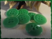 Lot 8 boutons vert vintage 2 * 15 mm 4 trous 1,5 cm green button mercerie 