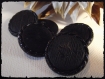 5 boutons noir décor fantaisie 25 mm 2,5 cm * pied * button sewing neuf lot couture 