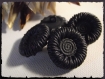 6 boutons brun noir effet drapé 22 mm * à queue 2,2 cm button 