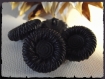 6 boutons brun noir effet drapé 22 mm * à queue 2,2 cm button 