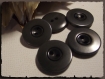 Lot 5 boutons gris graphite * 19 mm * 2 trous * 1,9 cm * button 