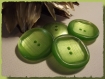 4 boutons vert lime pistache 27 mm 2,7 cm 2 trous button 