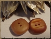 2 boutons marron caramel * 21 mm 2 trous * brown button * 2,1 cm 