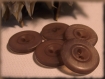 5 boutons marron translucide 17 mm * 2 trous * 1,7 cm brown button 