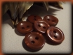 Lot 7 boutons marron * 13 mm 2 trous 1,3 cm brown button mercerie 