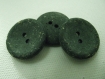 6 boutons gris vert kaki mat * 23 mm * 2 trous * 1,8 cm brown button aspect papier 