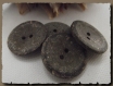 6 boutons brun noir mat * 23 mm * 2 trous * 2,3 cm brown button aspect papier 