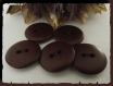 5 boutons marron acajou 21 mm 2,1 cm * 4 trous * button sewing neuf lot couture 