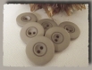 4 boutons beige kaki 23 mm 2,3 cm * 2 trous * button sewing neuf couture 