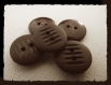 Lot 8 boutons marron foncé * 14 mm 2 trous 1,4 cm brown button mercerie 