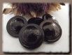 4 boutons marron brun brillant 23 mm 2,3 cm * à queue * brown button sewing neuf lot couture 