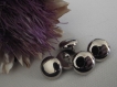 6 boutons demi sphère argenté * pied * 14 mm 1,4 cm button mercerie 