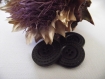 Bouton cuir noir * 27 mm 2,7 cm 4 trous * black button sewing 