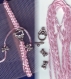 Kit pour bracelet noué rose * fleurs & papillons * macramé 