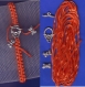 Kit pour bracelet noué orange * fleurs & papillons * macramé 