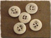 6 boutons écru & beige * 18 mm * 4 trous * 1,8 cm button mercerie 