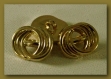 6 boutons doré décor 3 cercles * 17/ 21 mm 2,1 cm pied queue * button black gilt lot 