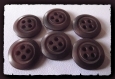 8 boutons marron brun * 15 mm 4 trous 1,5 cm brown button mercerie 