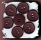 7 boutons marron brun chocolat 21 mm * 2 trous * 2,1 cm brown button 