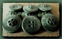 8 boutons vert kaki marbré 18 mm * 2 trous * 1,8 cm black button 