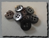 8 boutons gris en nacre * 11 mm 4 trous 1,1 cm grey button shell mercerie 