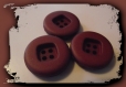 5 boutons rouge bordeaux cerise * 22 mm 2,2 cm * 4 trous * red button sewing 
